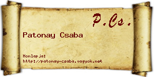 Patonay Csaba névjegykártya