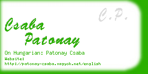 csaba patonay business card